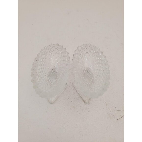 Oval pedestal open salt dips English hobnail pattern - Picture 4 of 10